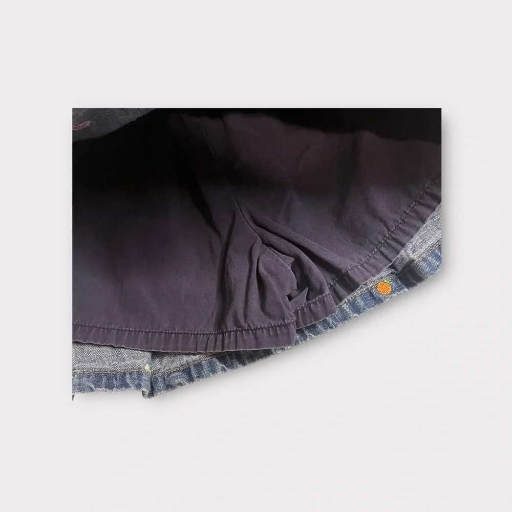 Gymboree Vintage 2005 Fruit Embroidered Jean Pleated Skirt